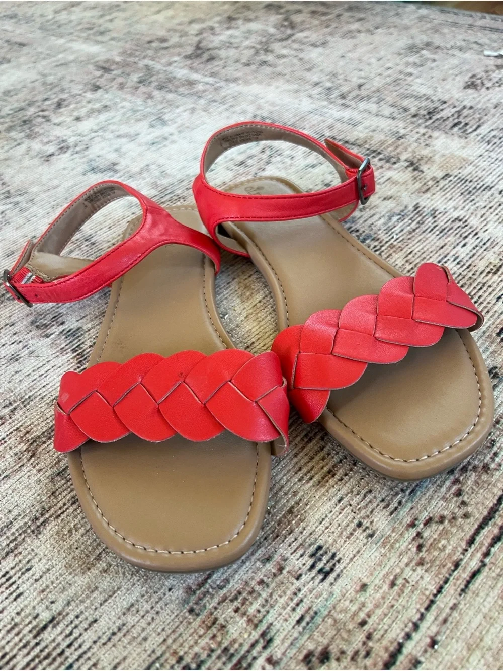 Old Navy Red Braided Strap Girls Sandals
